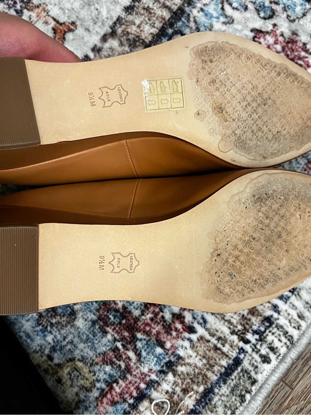 Tory Burch Gigi 55mm Wedge Flats Tan Leather Pointed Toe Size 9.5 - Picture 9 of 9